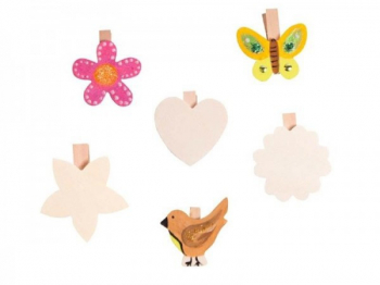 Set 6 clipsuri din lemn de Decorat Beleduc