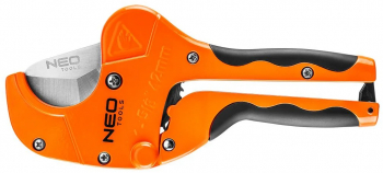 Foarfeca profesionala de taiat tevi plastic NEO 0 - 42 mm maner ergonomic 