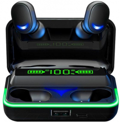 Casti True Wireless Rebel SN-E10 Bluetooth Touch Control Functie PowerBank Negru/Verde 