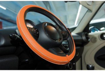 Husa volan Artisan Handmade din piele sintetica diametru 37-39 cm Culoare Orange