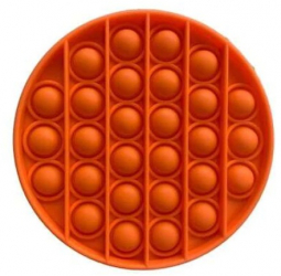 Jucarie antistres din silicon Push Pop Bubble Pop It Neo Toy forma cerc Portocaliu 12x12x1.5cm 