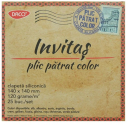 Plic Patrat Invitas DACO PC1414AG Argintiu 
