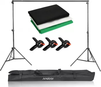 Suport reglabil pentru fundal fotografic + 3 panze 