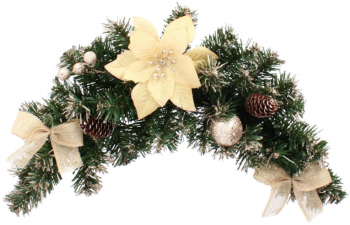 Ghirlanda decorativă de Crăciun 46 cm aurie 9526