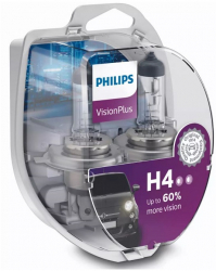 Bec H4 PHILIPS 99ZB202P 12V 60/55W VisionPlus 60 mai usor P43t ECE 2 buc. 