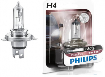 Bec H4 PHILIPS 99ZS202P 12V 60/55W VisionPlus 60 mai usor P43t ECE 1 buc. 