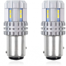 Bec stop frana ciresa auto tip LED UltraBright Canbus R5W 12V-24V BA15d P21/5 12 LED SMD 3020 2 buc. 