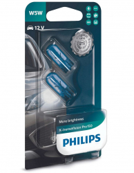 Bec W5W PHILIPS 99ZB325P 12V 5W X-tremeVision Pro150 cu pana 150 mai multa lumina W2.1x9.5d ECE 2 buc. 