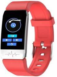 Bratara Fitness Techstar® T1S Rosu ECG Puls Oxigenarea Sangelui Temperatura Corpului Bluetooth Sedentar 