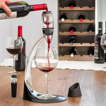 Decantor vin cu suport arcuit Mindblower usor si comod de folosit husa pentru pastrare design inteligent si elegant filtru pentru depune 