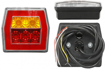 Lampa auto BestAutoVest pentru remorca cu LED universala Dreapta/Stanga 12/24V 95x90x45mm. Rosu/ Galben 1 buc. 