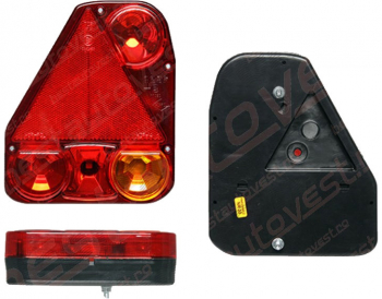 Lampa auto BestAutoVest pentru remorca partea Dreapta cu mers inapoi si triunghi reflectorizant 174x206.5x54.5mm 