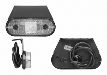 Lampa gabarit auto BestAutoVest 12/24V ovala Alba cu led 120x67mm cu suport fixare 1 buc. 