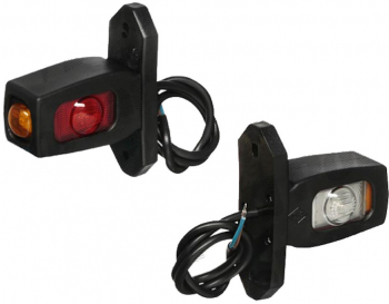 Lampa gabarit auto BestAutoVest 12V/ 24V cu LED Rosu- Alb- Galben 42x86mm Stanga/ Dreapta 1buc 