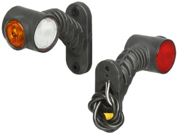 Lampa gabarit Universal 12/24V 125x100mm alb-rosu-galben omologare ECE cu LED Stanga 