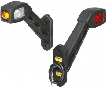 Lampa gabarit Universal 12/24V 36x167x179mm alb-rosu-galben cu LED suport surub omologare ECE Dreapta 