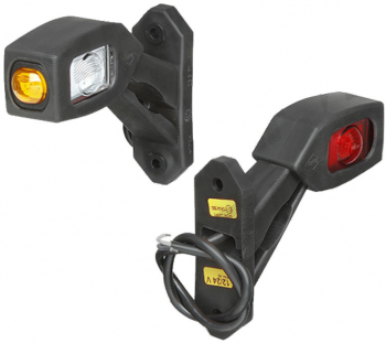 Lampa gabarit Universal 12/24V 42x114x135mm alb-rosu-galben cu LED suport surub omologare ECE Dreapta 