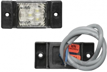 Lampa gabarit Universal 12/24V 73x33x17mm alb omologare ECE suport surub Stanga Dreapta 