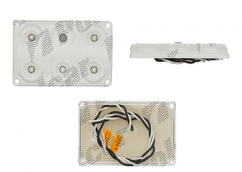 Lampa interioara cu leduri 12/24V cu comutator cu mod de iluminare pe timp de noapte culoare rosie dreptunghiular LED 