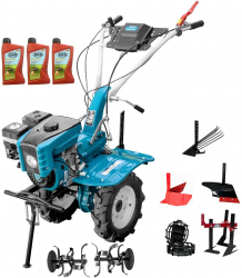 Motocultor Profesional Dakard HS 1000B New 7 CP Capota cu Far Roti Metalice Plug Arat Rarita Reglabila Prasitoare Plug Cartofi 