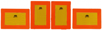 Placa reflectorizanta camioane 282x200mm din aluminiu galben reflectorizant rosu fluorescent- 4buc 