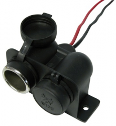 Priza auto dubla Carpoint 12-24V max. 15A suplimentara cu cablu de 15cm. 1 buc. 