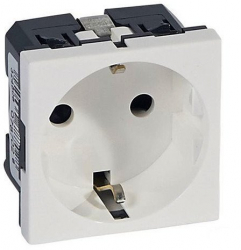 Priza schuko simpla 2 module cu impamantare 16A Mosaic LGR-77210 Legrand 