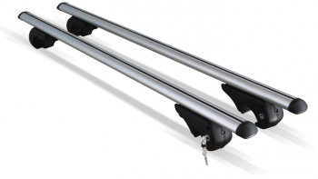 Set 2 bare transversale portbagaj Menabo Brio 135 cm din aluminiu fixare pe barele logitudinale cu sistem antifurt cu cheie
