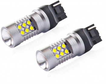 Set 2 becuri auto cu LED AMIO 12-24V T20 W21W 24 SMD 3030 