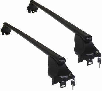 Set bare transversale portbagaj din otel marca Twinny Load TL S23 kit complet cu bare suporti si antifurt cu cheie