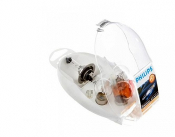 Set becuri rezerva PHILIPS 99ZK007P 12V premium 30 mai multa lumina cpl. H7 P21W PY21W P21/5W R5W W5W 3 sigurante ECE 