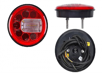 Stop lampa spate rotunda cu LED 12/24V diametru 121mm adancime 36mm cu functie mansarier pozitie ceata distanta intre suruburi fixare 45mm 