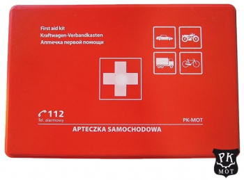 Trusa medicala auto de prim ajutor omologata EU cu carcasa de plastic import Polonia 