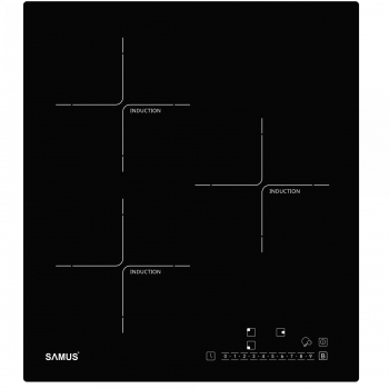 Plita Incorporabila cu inducție Samus PSI-43SG1 3 zone de gătit 45 cm inducție Touch Control Negru