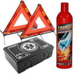 KIT auto obligatoriu omologat - Trusa Medicala 2xTriunghiuri Stingator Tip Spray 