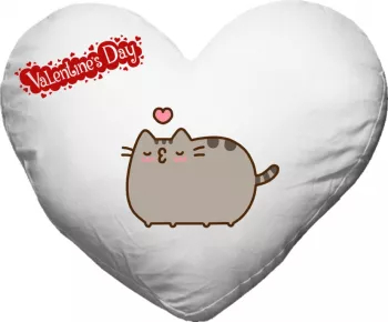 Perna personalizata pusheen cat inima poliester 