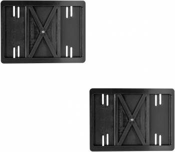 Set 2 bucati suport numar inmatriculare plastic ABS cu banda fixare SUV 31 X 22.5 cm negru 