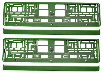 Set 2 suporti numar inmatriculare auto plastic ABS universal verde metalizat 