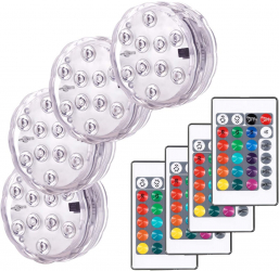 Set 4 lumini submersibile Plastic/Polistiren LED 7x3 cm Multicolor 