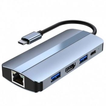 Adaptor multifunctional 7 in 1 USB-C la HDMI Techstar® CYC7IN1B HDMI 4K LAN RJ45 Ethernet 1 x USB 3.0 1 x 
