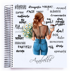 Agenda datata Interior Multicolor Planner pentru motivatie si productivitate Blue Jeans Brown Hair 