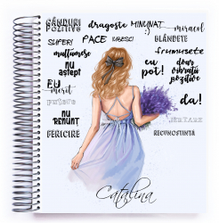 Agenda datata Interior Multicolor Planner pentru motivatie si productivitate Summer Girl Brown Hair 