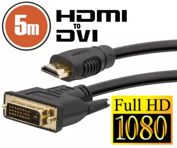 Cablu DVI-D / HDMI &bull 5 mcu conectoare placate cu aur