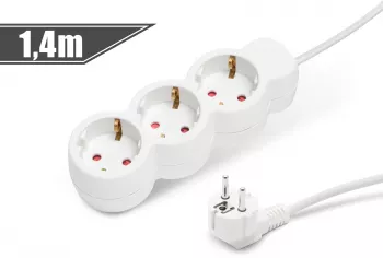 Delight - Prelungitor cu distribuitor triplu 3x1 mm² 1 4 m 