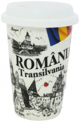 Cana Suvenir cu capac Romania 9x12.5cm 