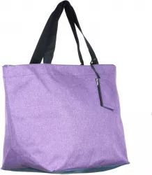 Geanta shopper multifunctionala medie din material textil panzat lila 