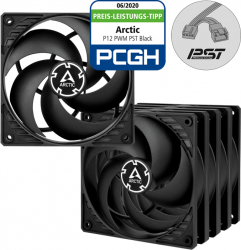 Pachet 5x Ventilator Radiator ARCTIC P12 PWM PST Value Pack Black/Black 120mm ACFAN00137A