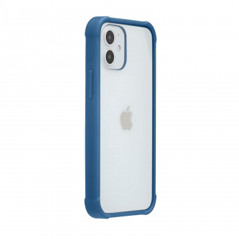 Husa Amazon Basics pentru iPhone 12 Mini cu protectie antibacteriana poliuretan termoplastic si policarbonat albastru 