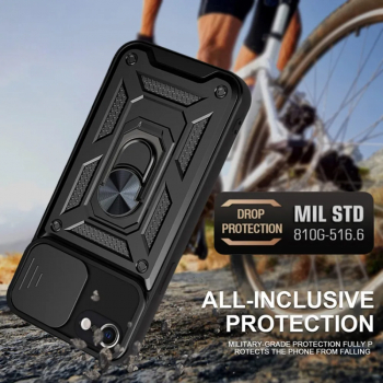 Husa Antisoc iPhone 7 8 SE 2 SE 2020 SE 3 SE 2022 cu Protectie Camera Negru TCSS 