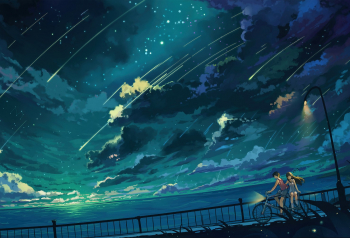 Poster Anime Couple On Bicycle 61x90cm poster884 